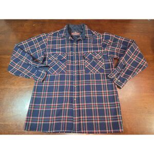 Vtg Back Packer Sportswear Plaid Flannel Shirt Medium Long Sleeve